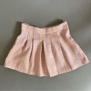 baby pink plaid pleated skirt